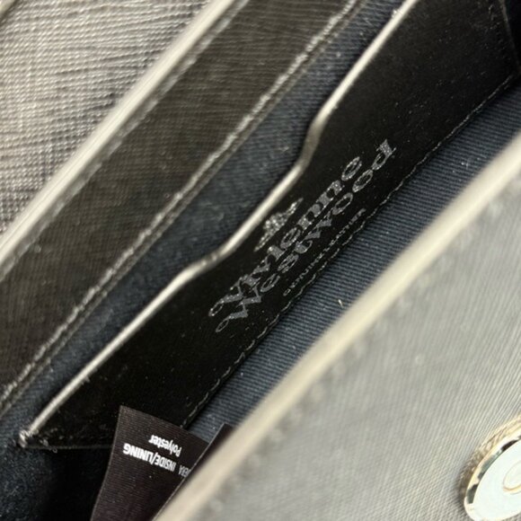 🆕 VIVIENNE WESTWOOD 🧿 NWT Small Black Hazel Bag - Saffiano Leather - Black - Picture 13 of 15